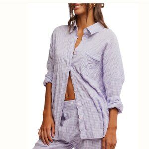 new FREE PEOPLE Cloud Ten Sleep Shirt / Lilac Combo 255 2S1